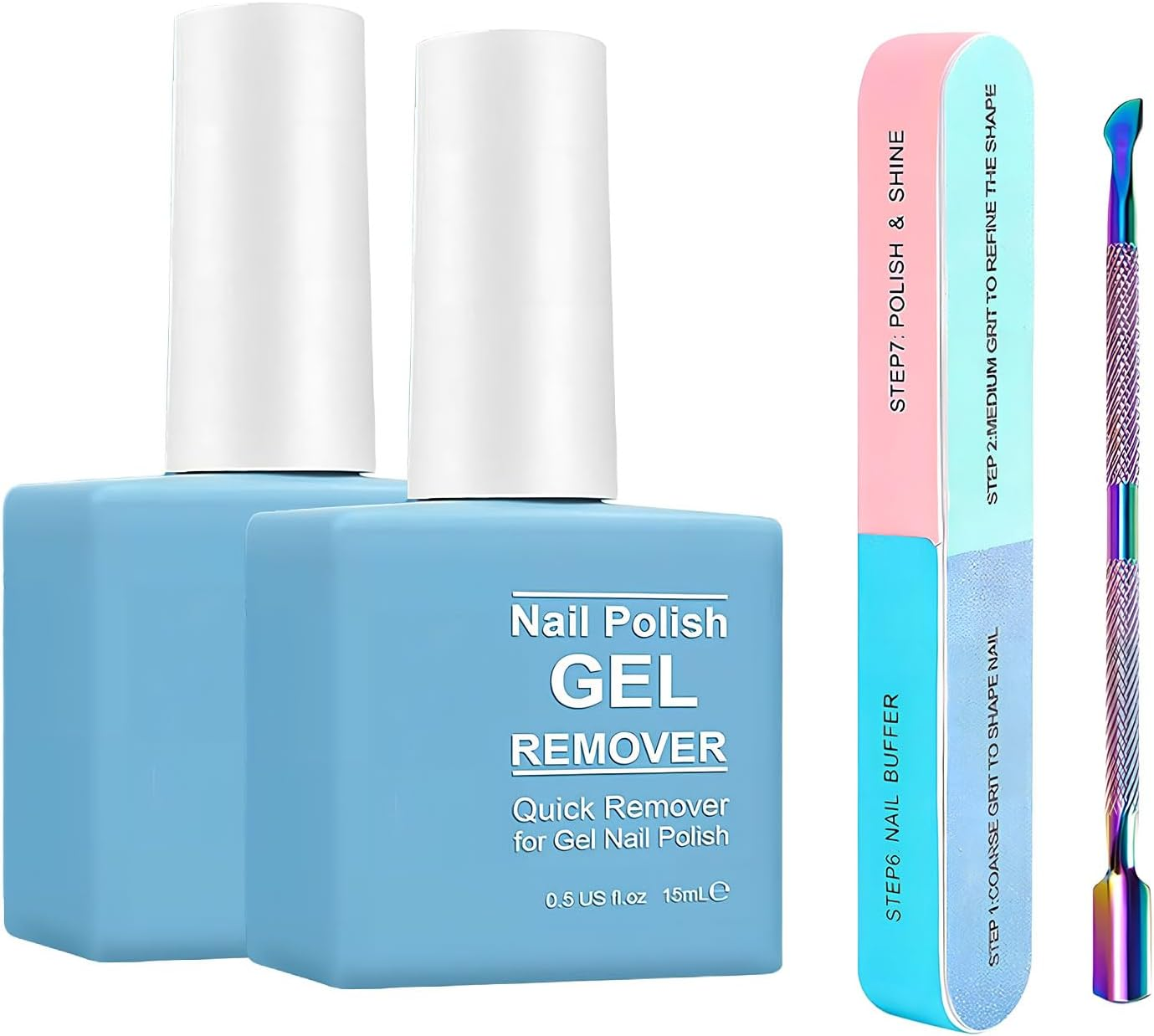 2Pcs Gel Nail Polish Remover Set, with 2Pcs Acetone Nail Polish Remover and Armor Removal Tools, Quick,Simple Gel Nail Polish Removal within 2-5 Minutes, Suitable for Women'S Nail Removal image number 3