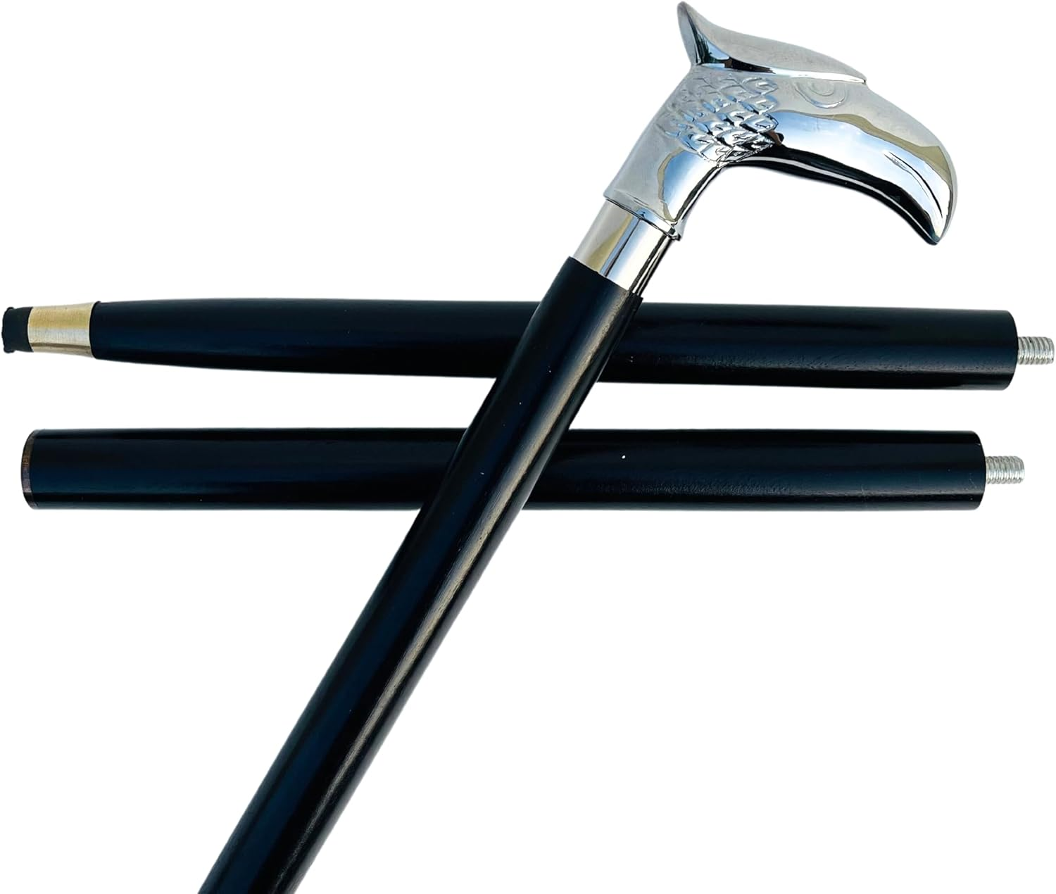 (Eagle) - Sale on - Wooden 37" Decorative Walking Cane/Walking Stick Premium Quality Rare Eagle Head Decorative Prop with Nickel Plated Brass Handle (Symbol of Power and Strength) - Unique Gifts image number 4