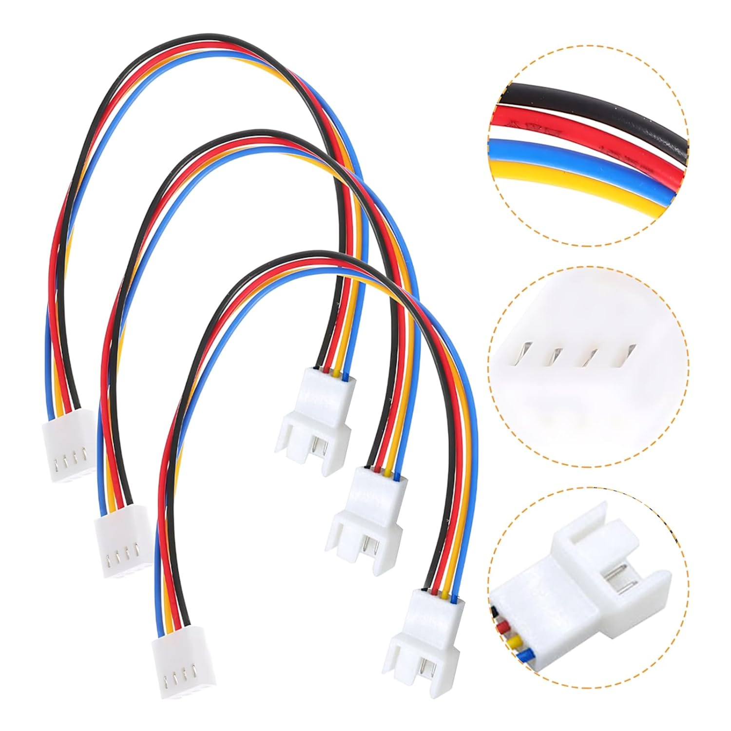 Zalizr 3 Pack PC Fan Extension Cable, 4-Pin Fan Splitter Cable for Computer, CPU PWM Cooling Fan Connector Adapte, 11 CM image number 4