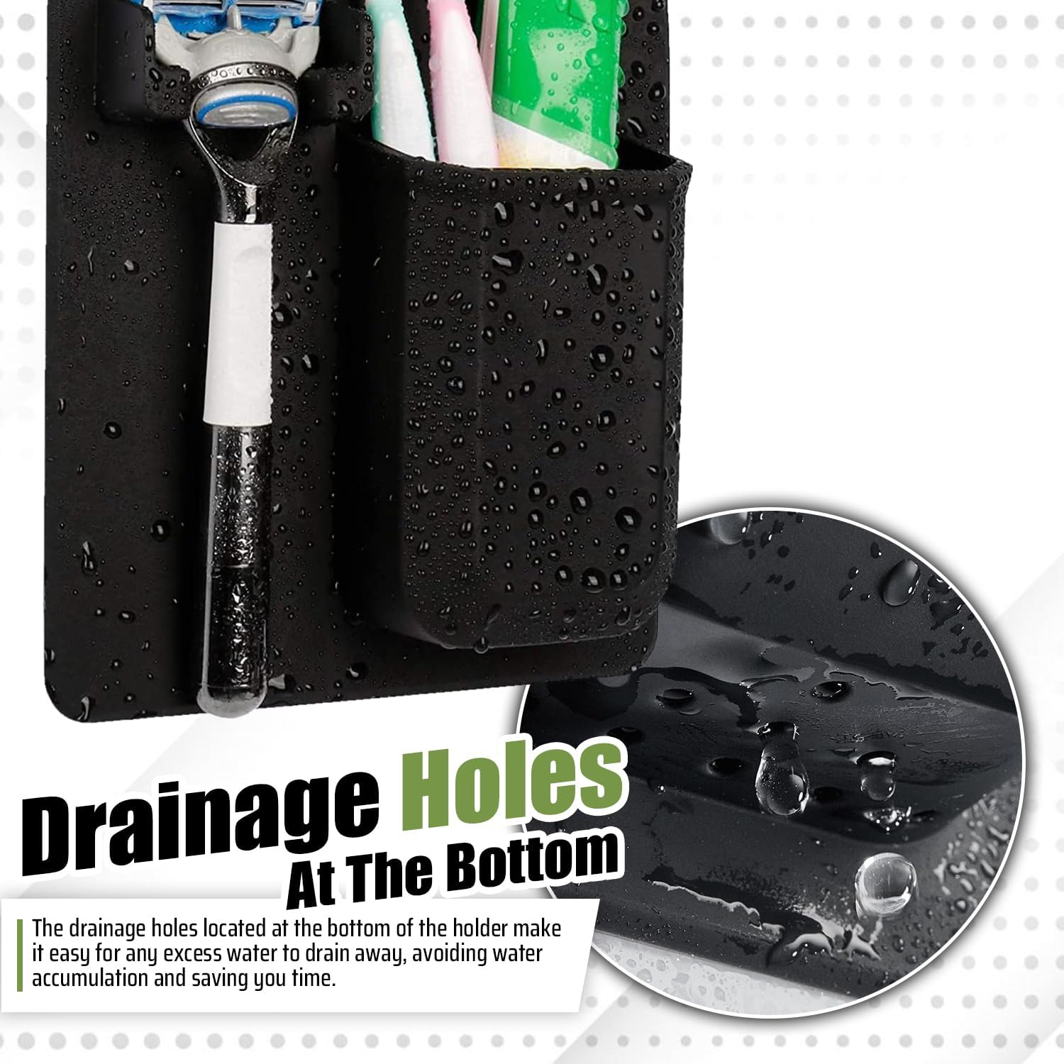 Powerful Suction Shower Mirror with Built-In Razor Hook | Ideal for Travellers, Home, Non Slip Silicone Toiletry Holder - for Shaving - Removable & Reusable, Great Gift image number 2