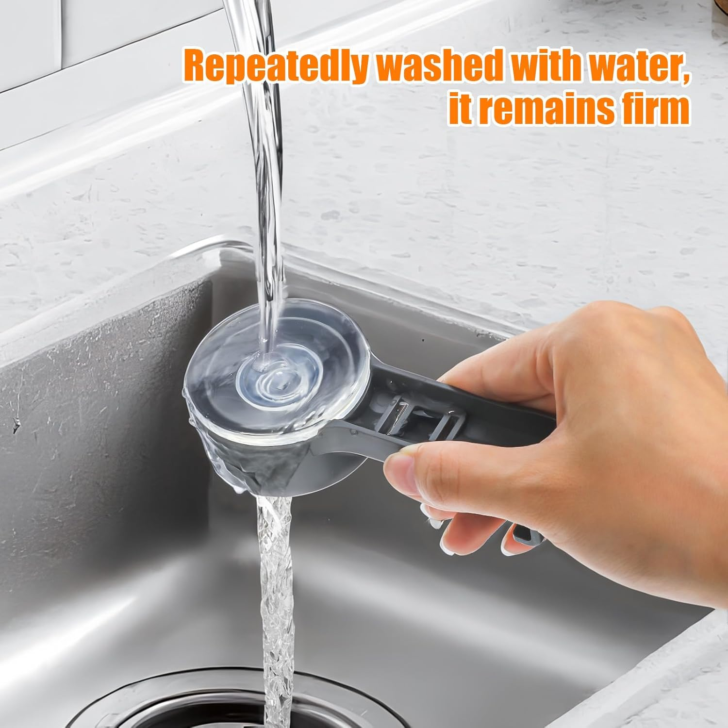 Suction Cup Kitchen Utensil Rack with Hooks No-Drill Wall Mounted Sliding Rail Organizer for Kitchen Bathroom Bedroom and Hanging Holder for Tools and Towels image number 6