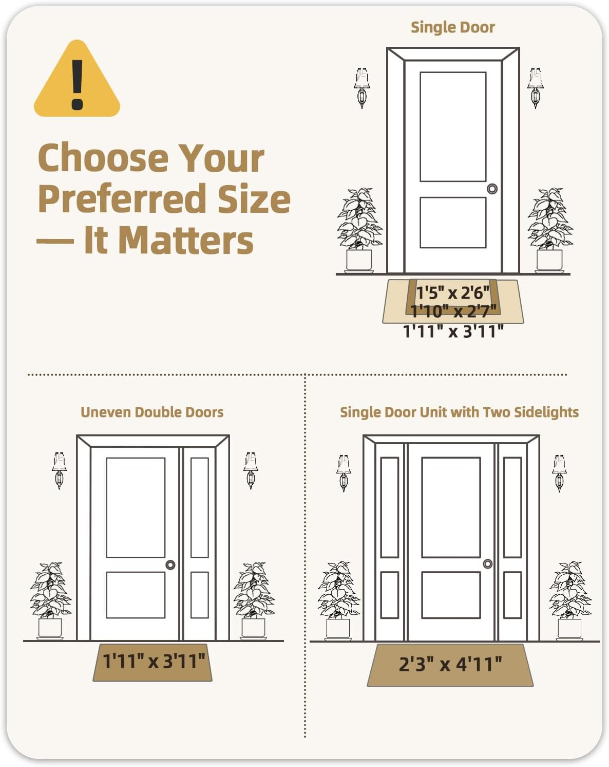 Color&Geometry Door Mat 24"X40", Front Door Mat Indoor Rugs for Entryway Non Slip Washable Absorbent Low-Profile inside Mat Entry Mat Entry Rug Indoor Entrance, Grey image number 6