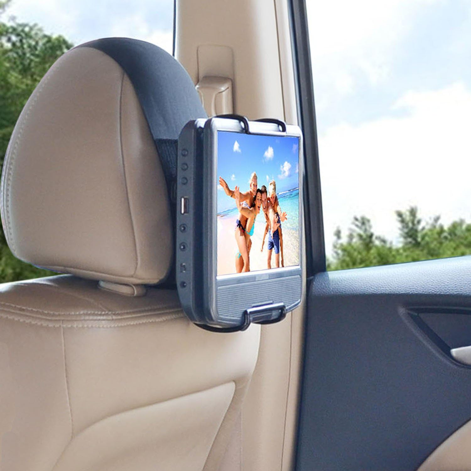 DVD Player Car Holder WANPOOL Car Headrest Mount Holder for Most 7 &ndash; 10 Inch Swivel Screen Style Portable DVD Players - 2 Pieces (DVD Player Is Not Included) image number 3