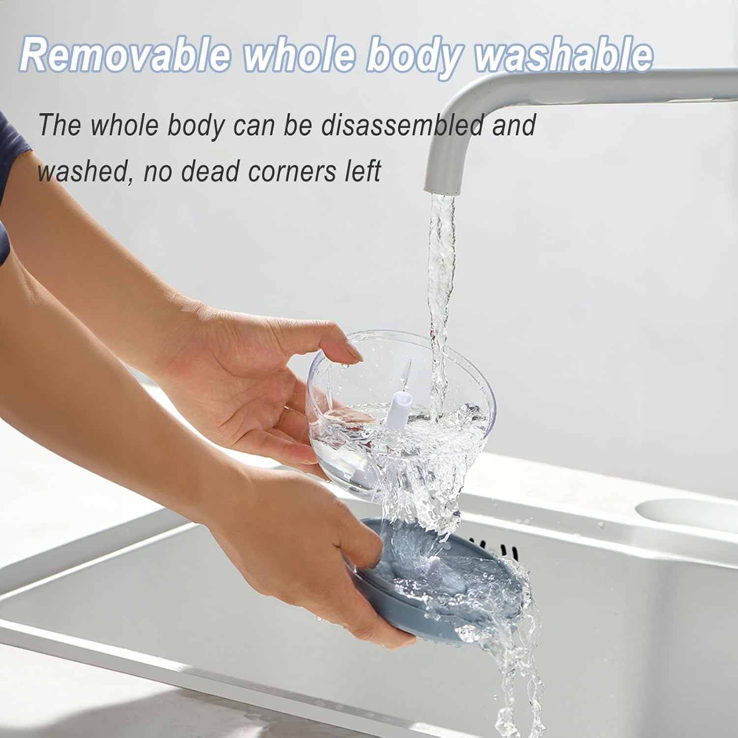 Manual Vegetable Chopper, Large Hand Pull String Food Chopper with 5 Stainless Steel Blades for Sharp and Durable (Blue, 900Ml) image number 4