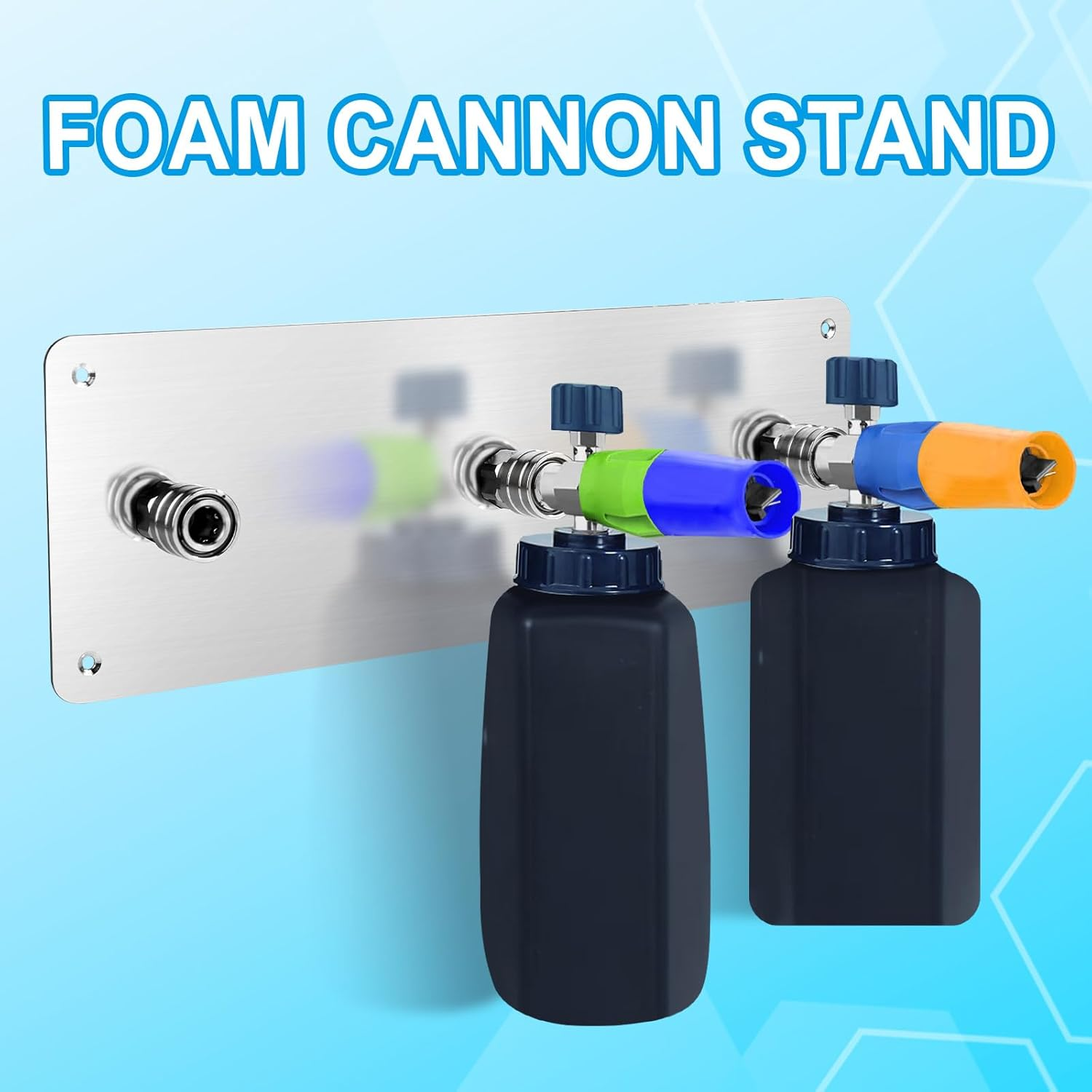 Pressure Washer Foam Cannon Holder, Stainless Steel Pressure Washer Nozzle Tip Holder for 1/4" Interface Wall-Mounted Pressure Washer Tool Holder Pressure Washer Accessories Storage image number 3