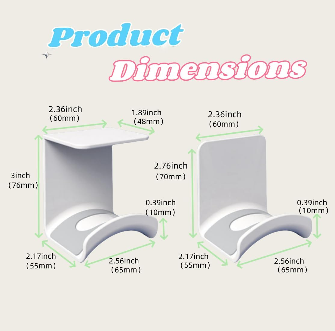 ME-E Mini Headphone Stand for Desk &ndash; under Desk Headset Wall Mount with Strong Adhesive Hook, Compatible with Airpods Max &Most Headphone/Controller (Under Desk/Blue) image number 5