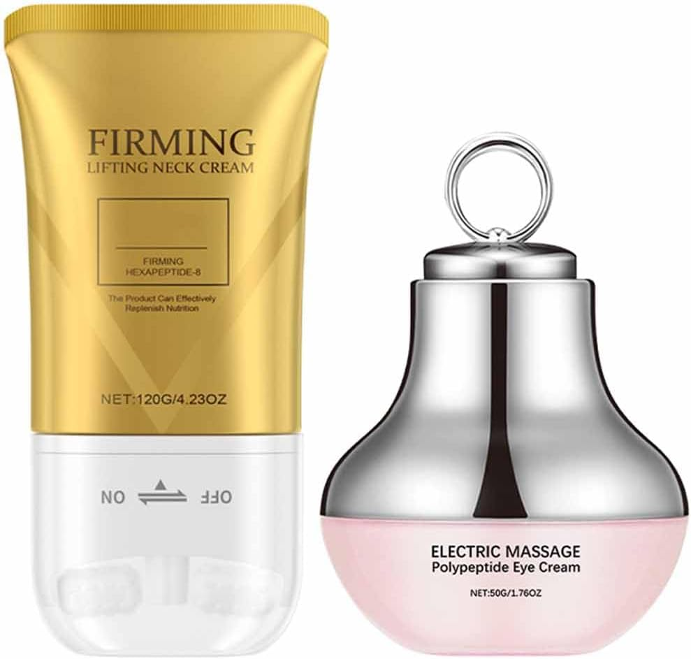 Electric Massage Polypeptide Eye Cream, Neck Firming Cream Set for Women Moisturizing Eye Care (Set) image number 2