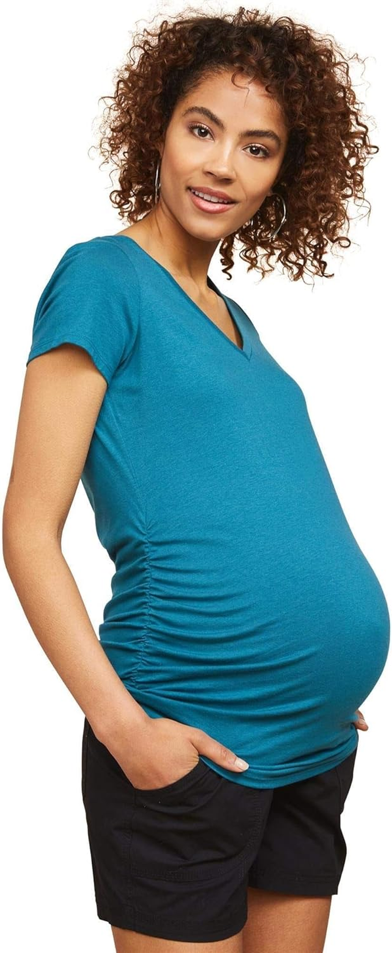 Motherhood Maternity Women'S Maternity Secret Fit Belly Poplin Short