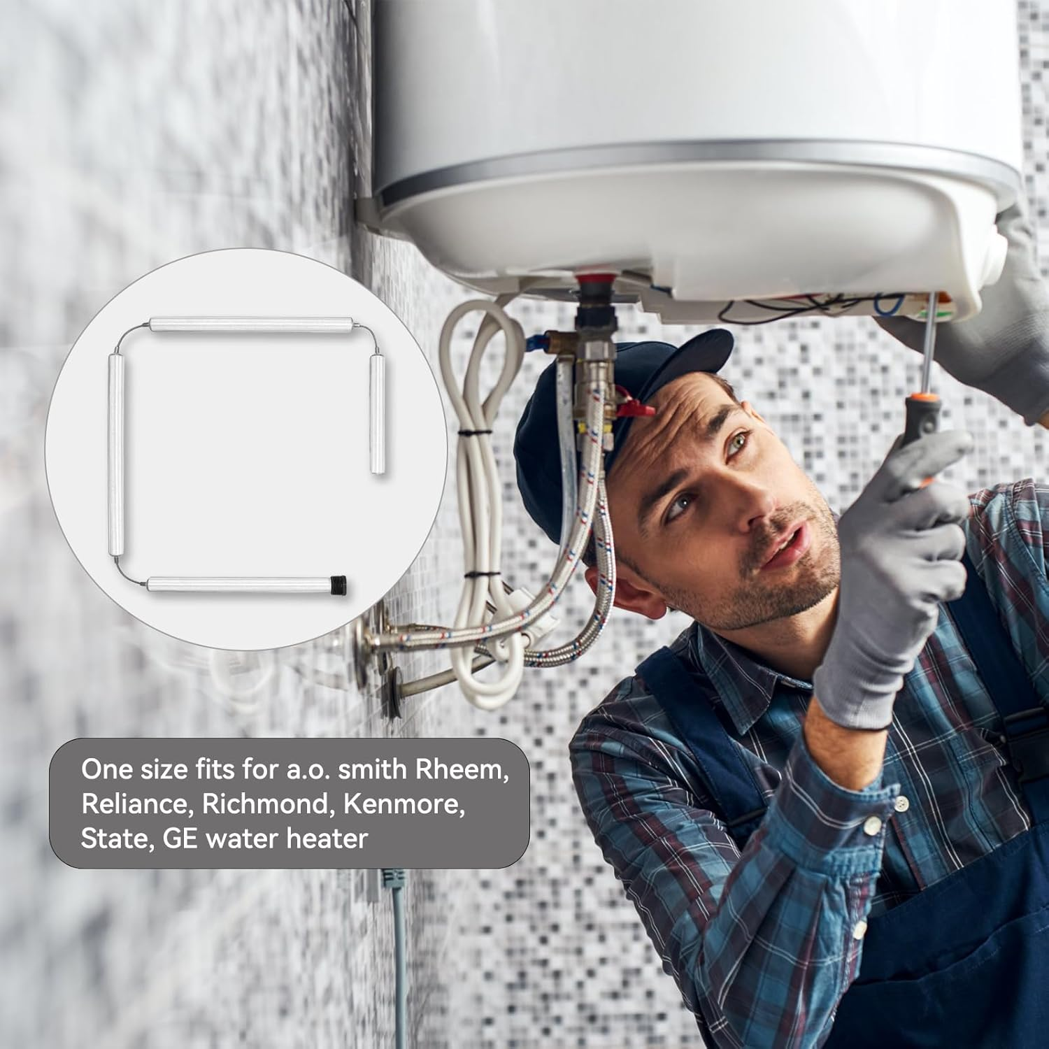 Soclim Magnesium Anode Rod for Water Heater, 44 Inch Flexible Hot Water Anode Replacement Kit for Rheem, Reliance, Richmond, Kenmore, GE, State and More image number 3