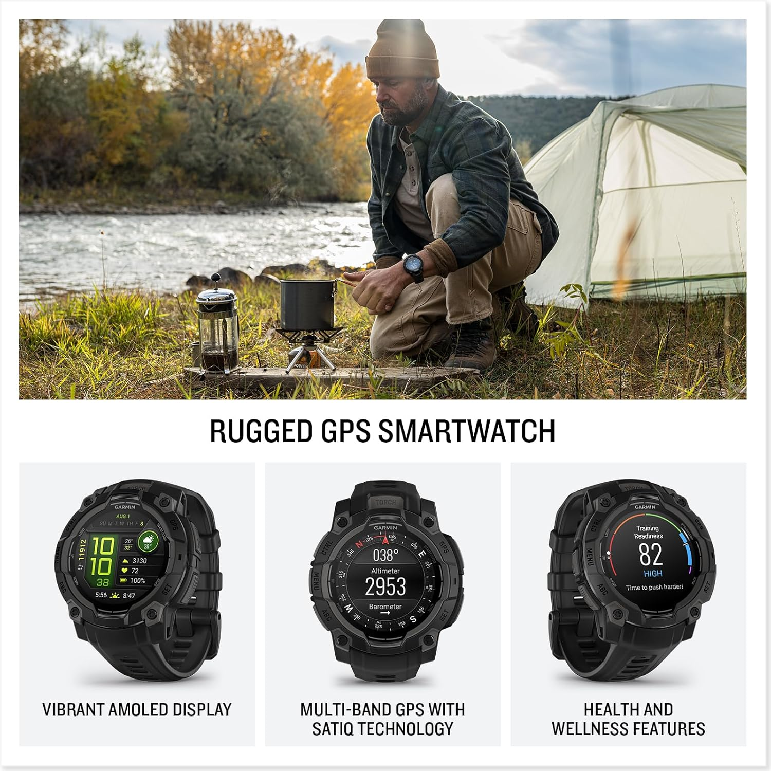 Garmin Instinct 3, 45Mm, AMOLED, Black Bezel with Black Band image number 7