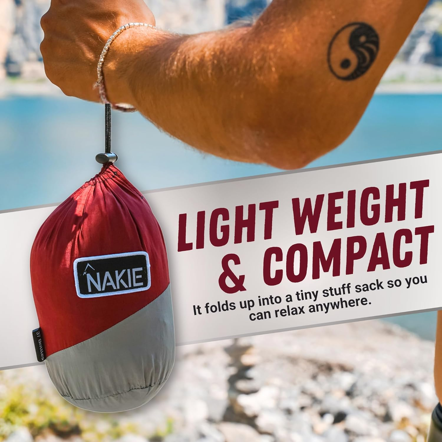 Nakie Double Hammock (Merlot Red)