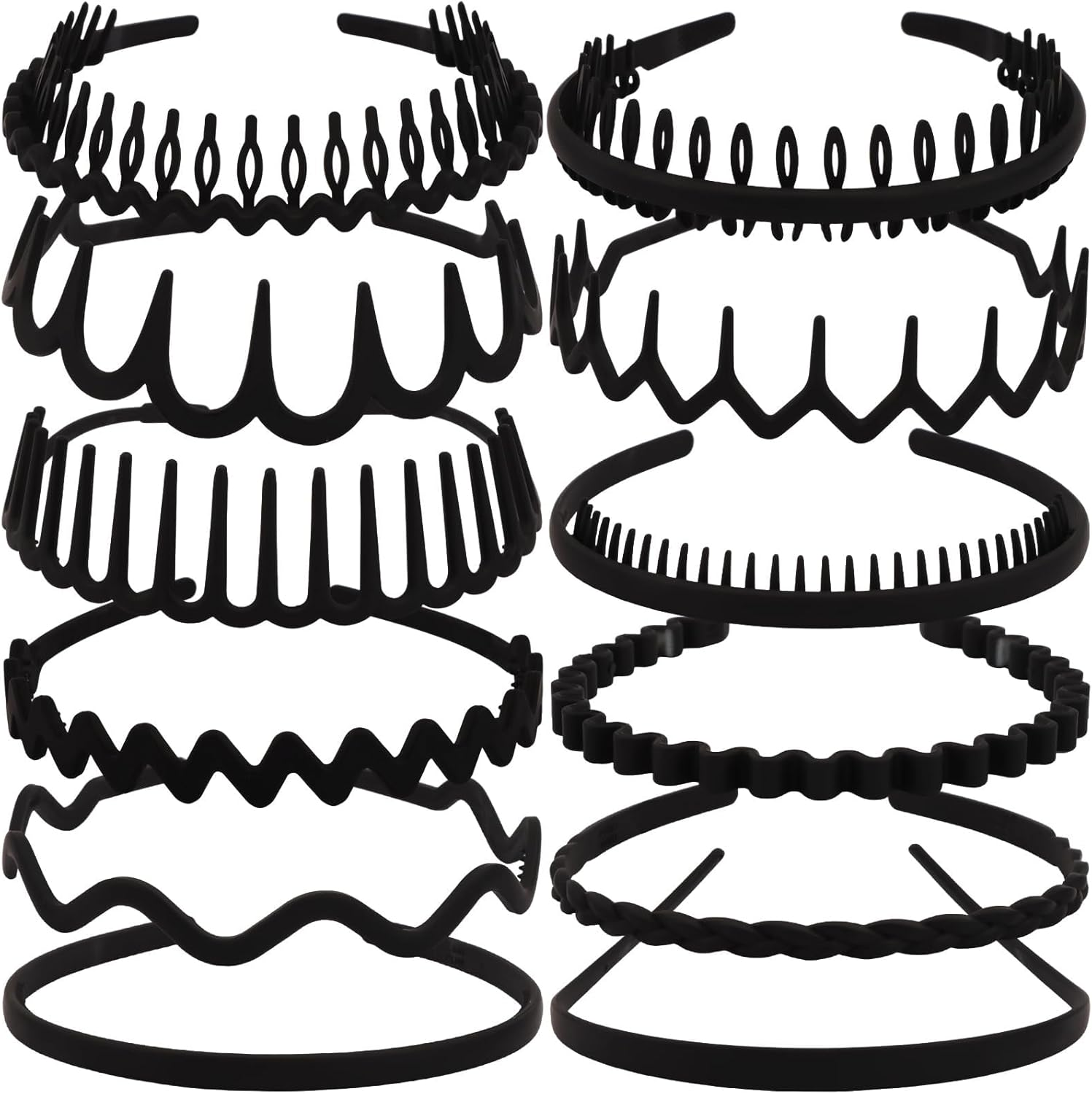 Xanthelle Hairbands for Women, Zigzag Headband for Men, Non-Slip Headband with Spikes, Plastic Headband for Women and Men image number 1