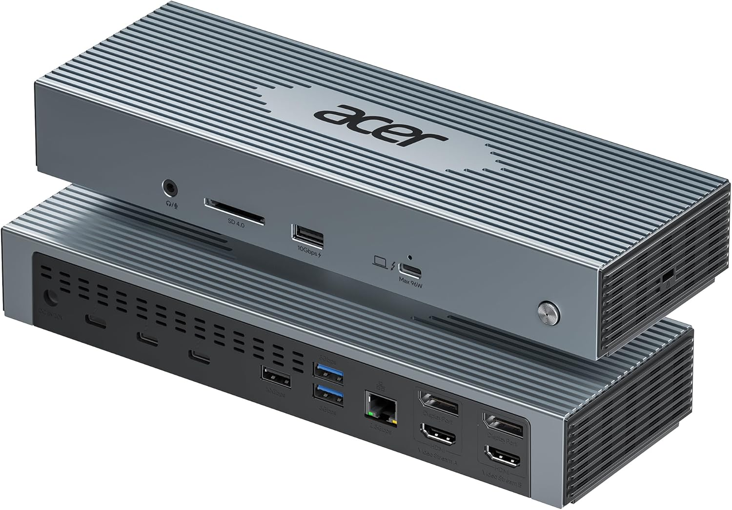 Acer 16-In-1 Quad 4K@60Hz Monitor USB C Docking Station with 1X8K Thunderbolt 4, 2X4K HDMI&DP, 3Xthunderbolt 4, 2Xusb 3.2-10Gbps, 2Xusb 3.0-5Gbps, 1XSD Card, 1Xrj45, 1Xaudio&Mic, for Mac/M1/M2/ Widows