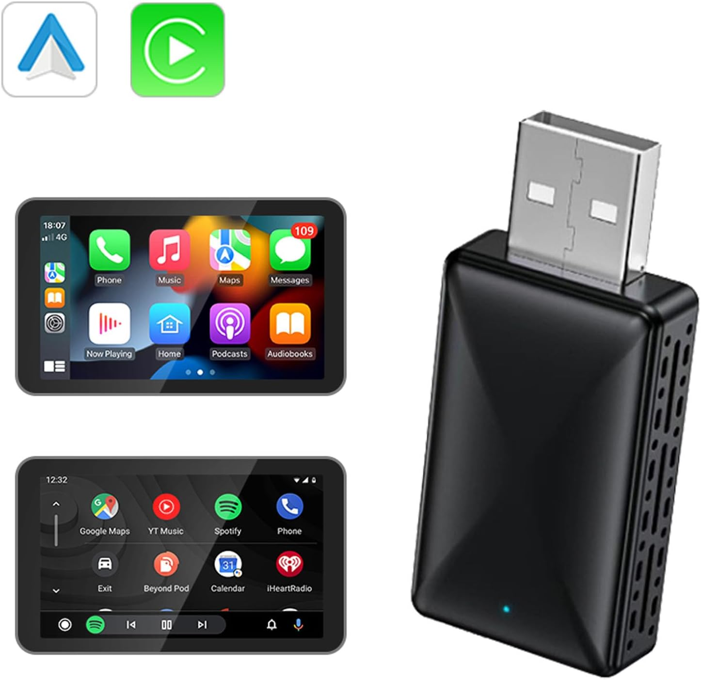 2-In-1 Wireless Carplay & Android Auto Adapter, Plug & Play Dongle for Iphone Ios 10+ & Android 11+, Compatible with Built-In Carplay Cars image number 5