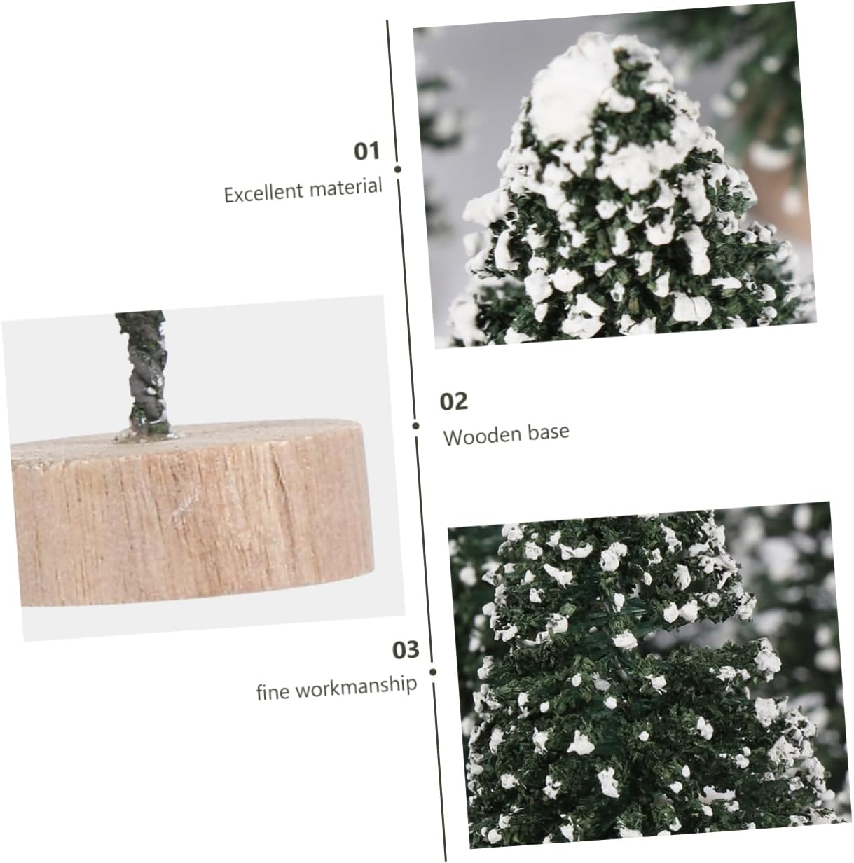 Alipis 12Pcs Mini Christmas Tree Tabletop Decor Snow Spruce Style Christmas Trees Small Ornament for Home Office Decoration image number 4