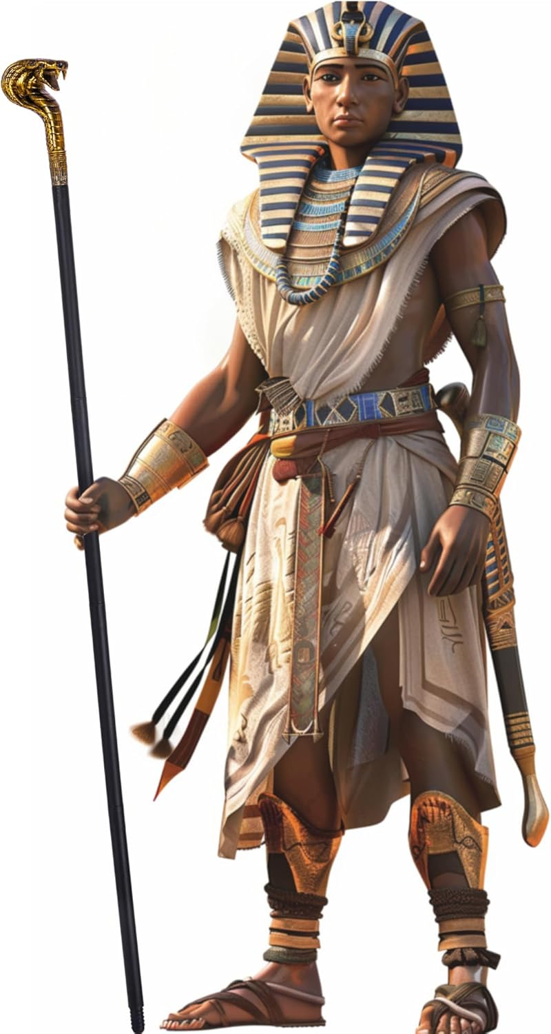 Spooktacular Creations Mystical Pharaoh Accessory Ancient Egyptian Style Staff for Halloween Trick-Or-Treating, Themed Party, Halloween Dress-Up Parties, and Pretend Play Costume Gold