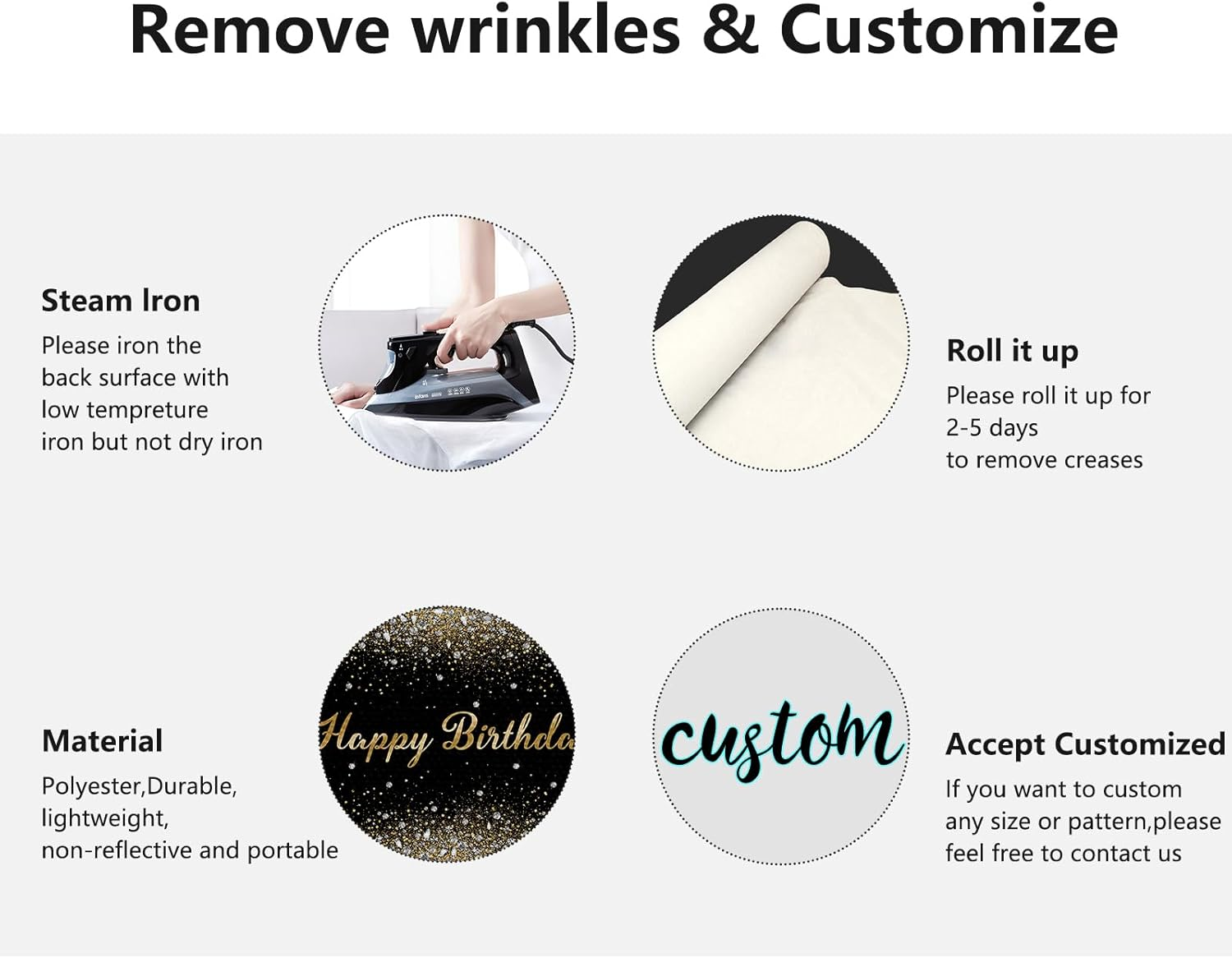 APROPHIC Birthday Banner Background 210 X 150 Cm Golden Birthday Photo Background Happy Birthday Banner Party Decoration Girls Boys Happy Birthday Decoration image number 5