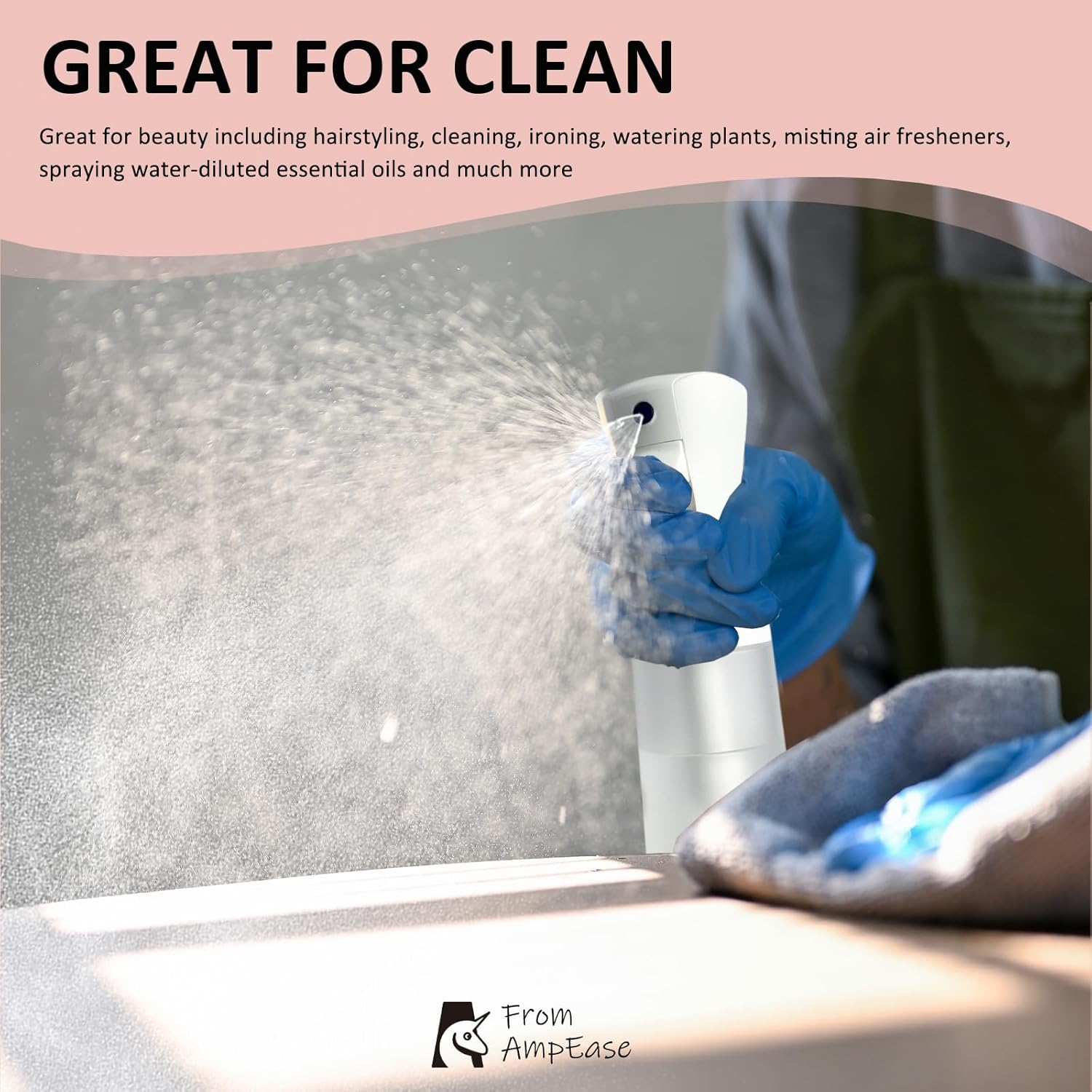 Continuous Spray Bottles - Ultra Fine Mist Sprayer Water Spray Bottle for Hair Mister Spray Bottle | Hair Spray Bottles for Hairstyling, Cleaning, Plants, Salons 200 ML (Matte White) image number 4