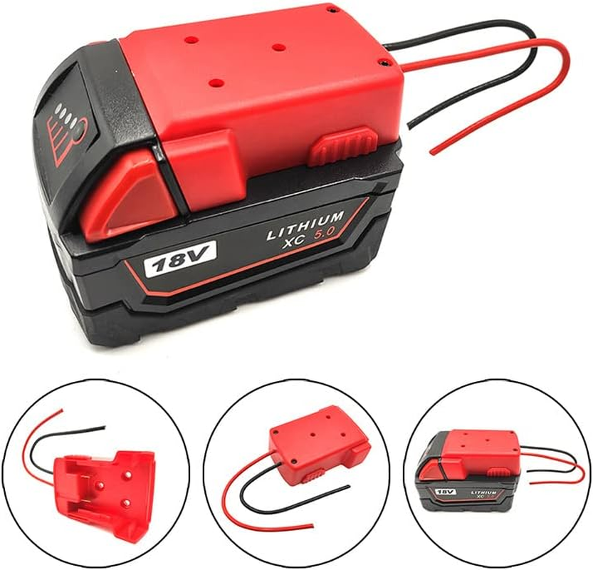DIY for Milwaukee M18 XC 18V DIY Project Battery Adapter/Base Power 2 Wirings (2X Red) image number 6