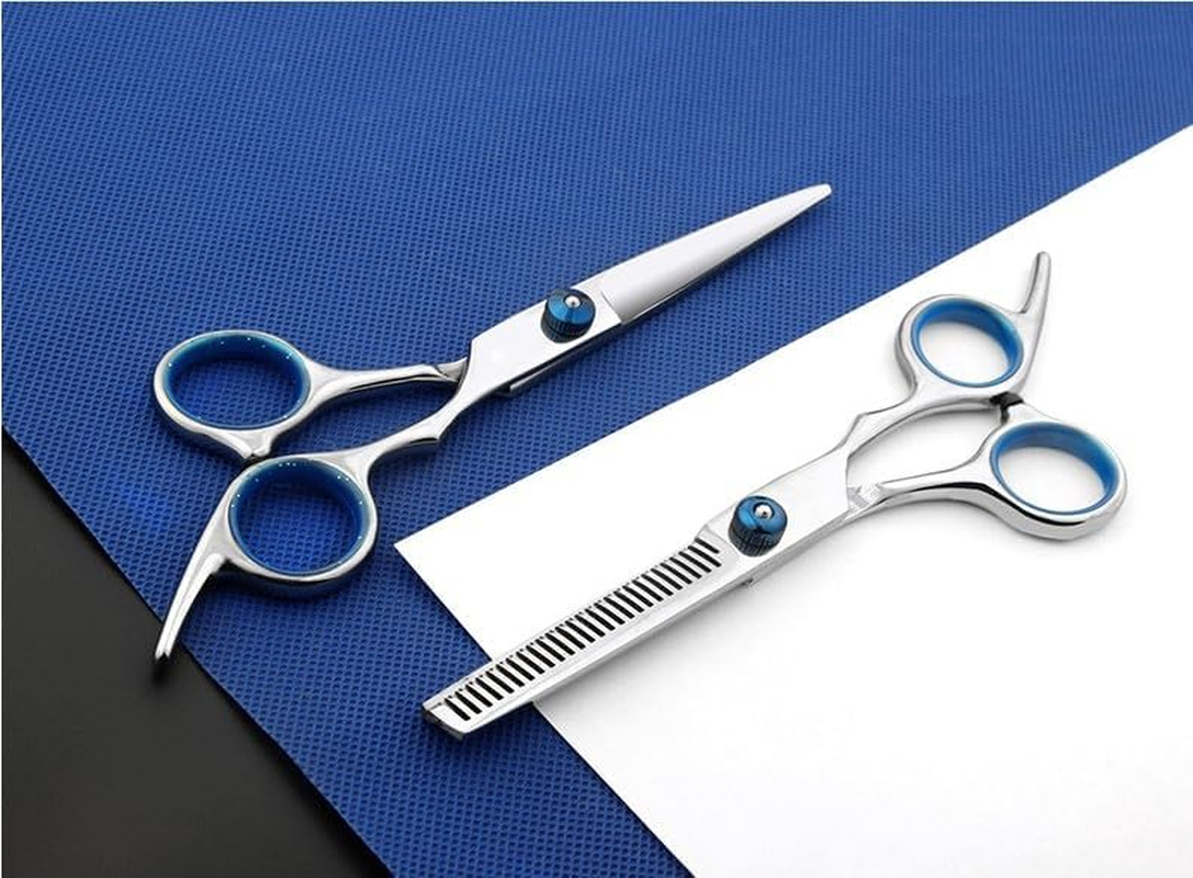 Professional 10 Pcs 6 Inch Barber Hair Cutting Thinning Scissors Set with Cape and Brush