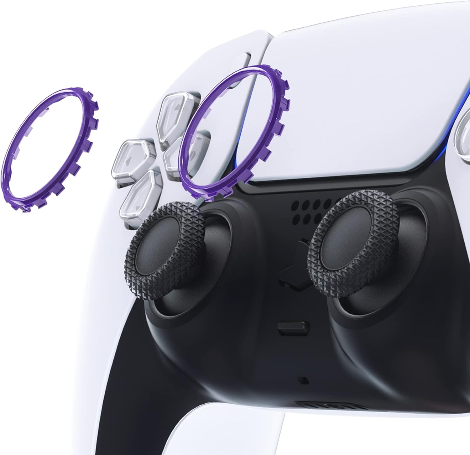 Extremerate Purple Replacement Accessories for PS5 Controller, Custom Accent Rings for PS5 Controller - Controller NOT Included - Carmine Red image number 3