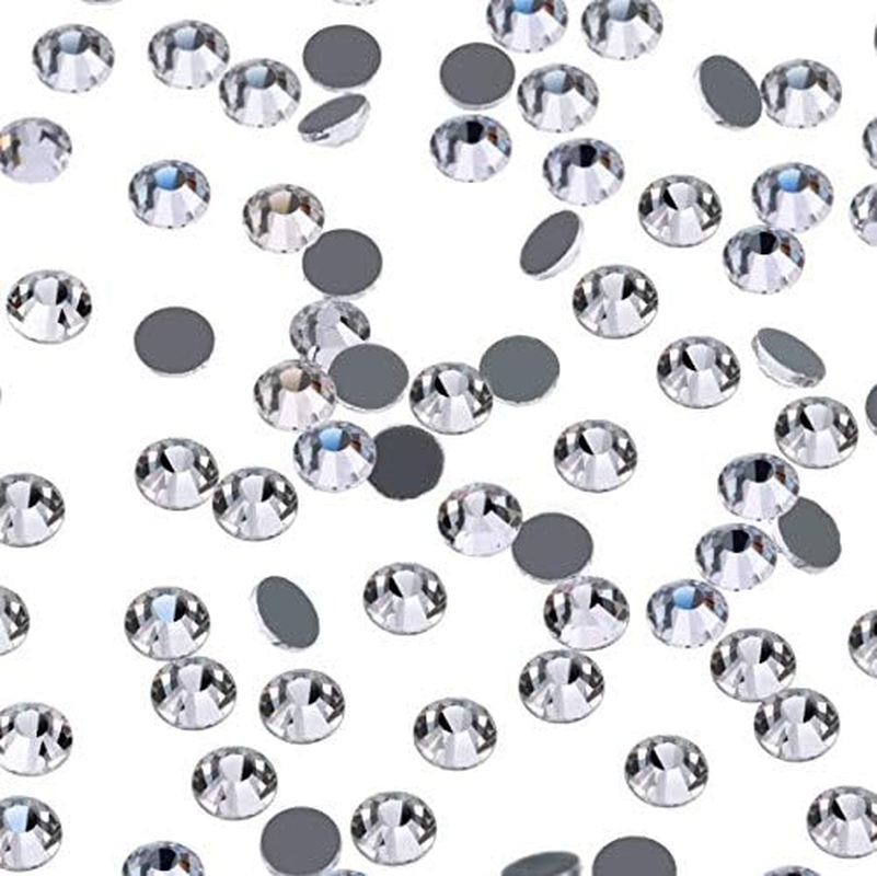 1440 Pieces SS10 Crystal Flat Back Brilliant round Rhinestones Glass Stones Glitter Gems Transparent Faux Diamond (Clear, 2.8MM) image number 1