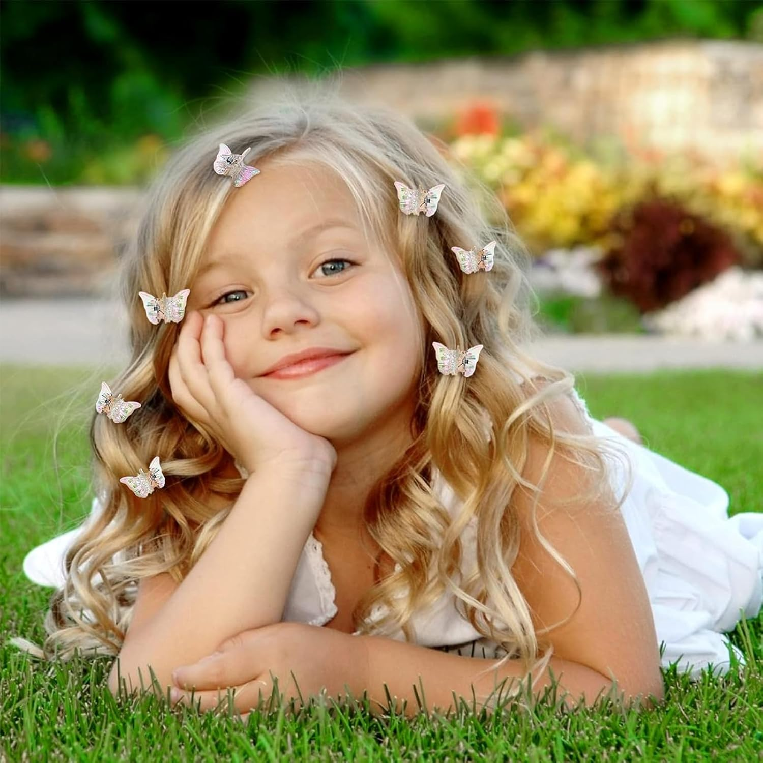 Gaivek 50 Pcs Mini Butterfly Hair Clips for Girls and Women, Cute Sparkly Colorful Tiny Claw Clips for Thick Hair, Small Hairstyling Accessories image number 1