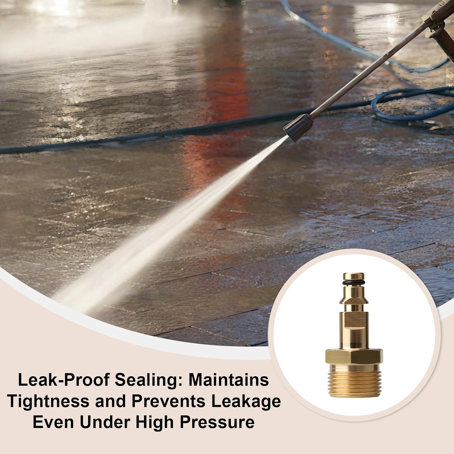 2-Piece Universal Pressure Washer Adapter Kit with M22 14Mm Quick Connect Fitting High Pressure Hose Adapter and Brass Stainless Steel Garden Accessories image number 2