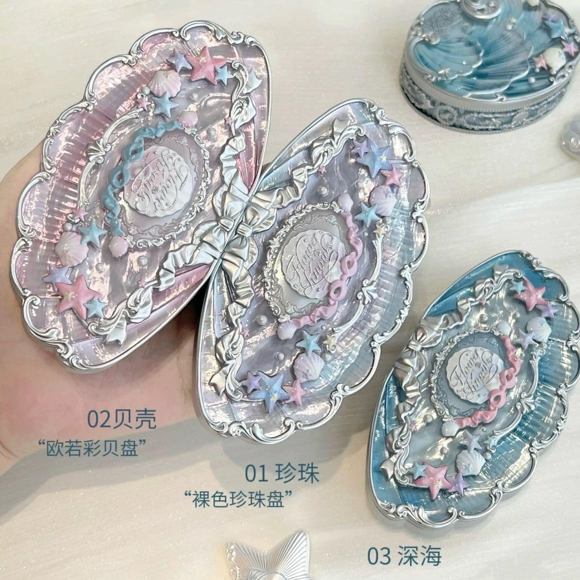 Flower Knows Shell Pearl Six-Color Eyeshadow Matte and Fine Shimmer Everyday Versatile Smooth Fit (C03) - C01 image number 5