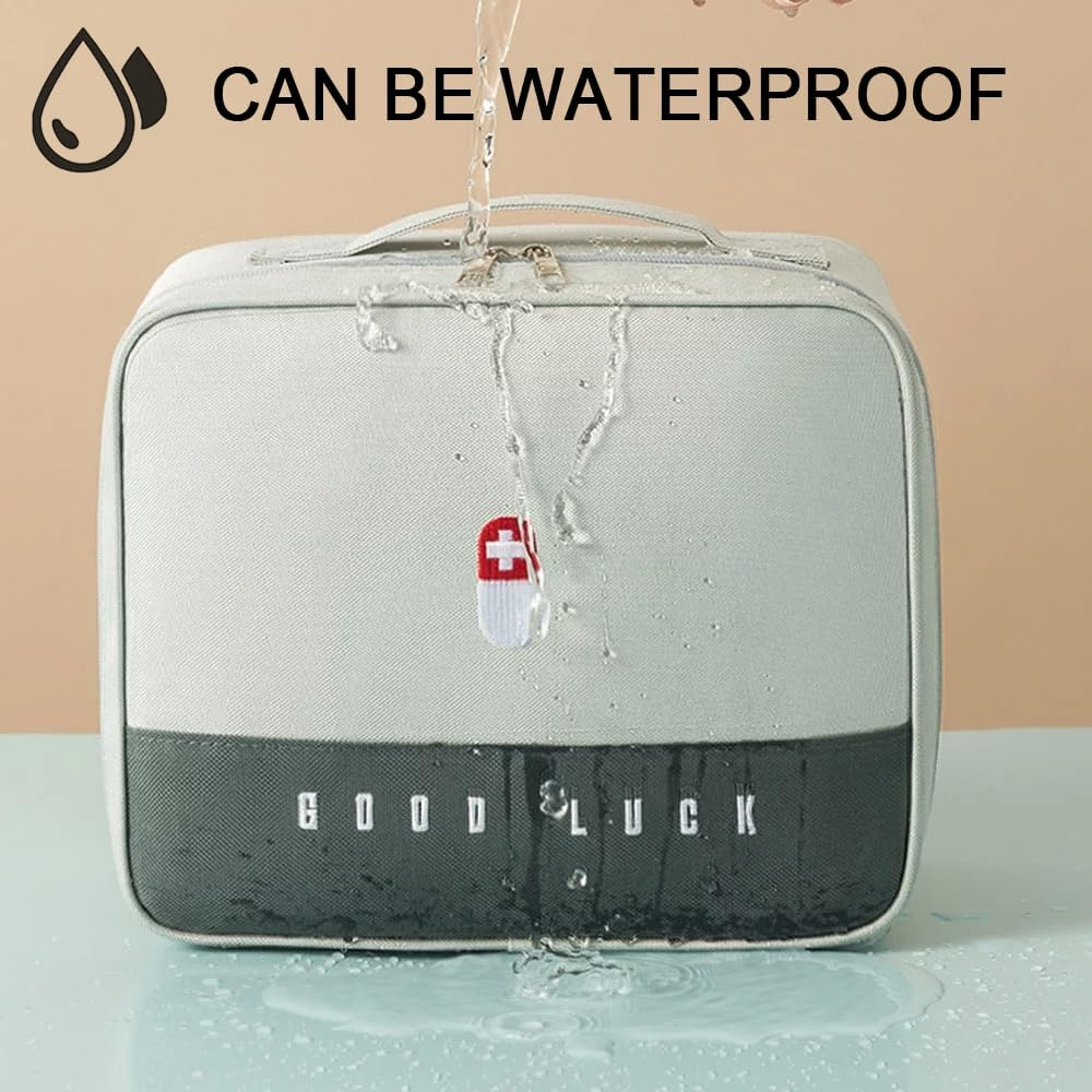 Empty First Aid Bag, Travel Medicine Bag, Medical Supplies Organizer Bag, Waterproof Medicine Storage Box for Home, Camping, Vehicle and Office image number 4