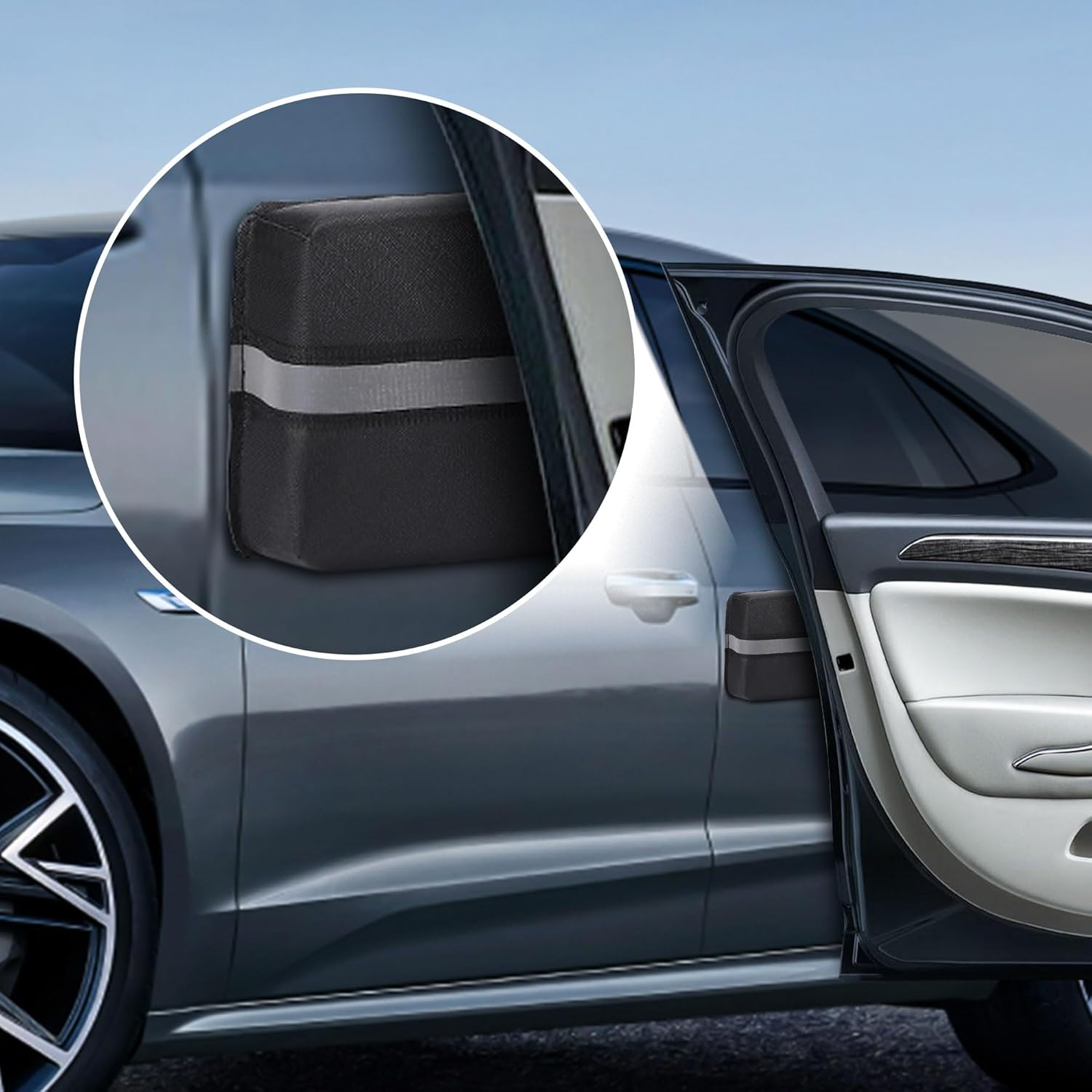 Magnetic Car Door Dent Protector,Removable Car Door Guard - Prevents Dents and Scratches for Vehicles (Black- Pack of 2) - Grey image number 7