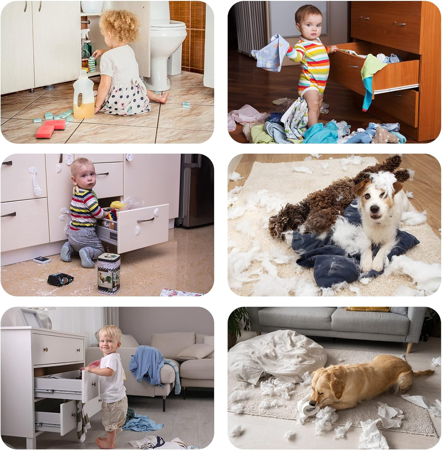 Baby Proofing Cabinets,Cabinet Locks for Babies,U-Shaped Child Locks for Cabinets, Child Proof Cabinet Latches,Child Safety Cabinet Locks with Adjustable by (Pack of 2)