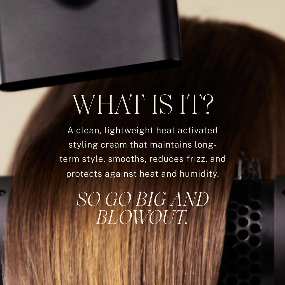 JVN Complete Blowout Styling Milk, 0.84 Fl Oz, Travel Size, Frizz Fighting, Heat Activated Style Extending Hair Cream and Heat Protectant, Hair Care for Women and Men, Silicone Free image number 1