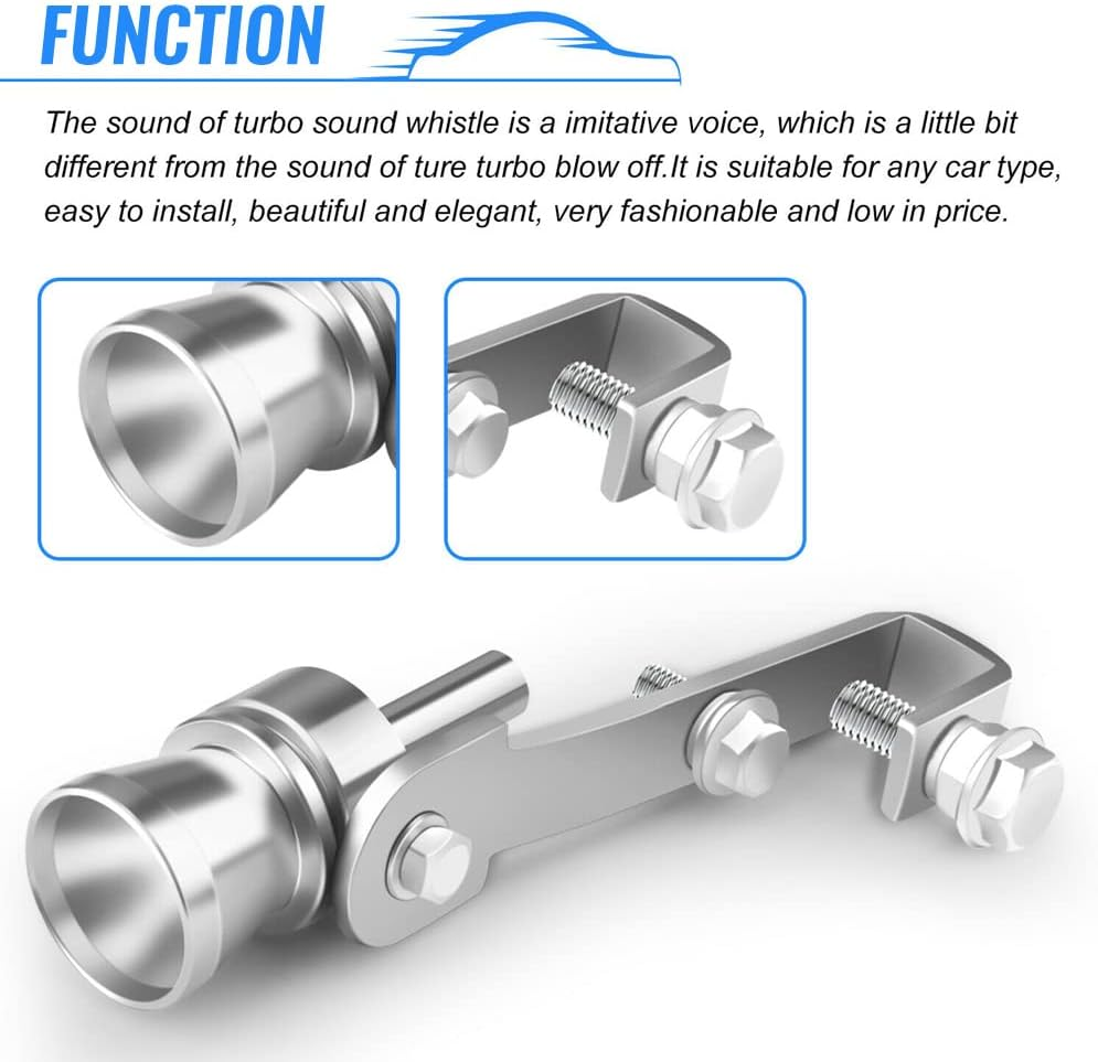 LOUDER Aluminum Alloy Universal Turbo Whistle,Turbo Sound Exhaust Muffler Pipe Whistle Car Roar Maker, Car Tail Whistle,Car Blow off Valve Tip Simulator Whistler (Xl_Black) image number 3