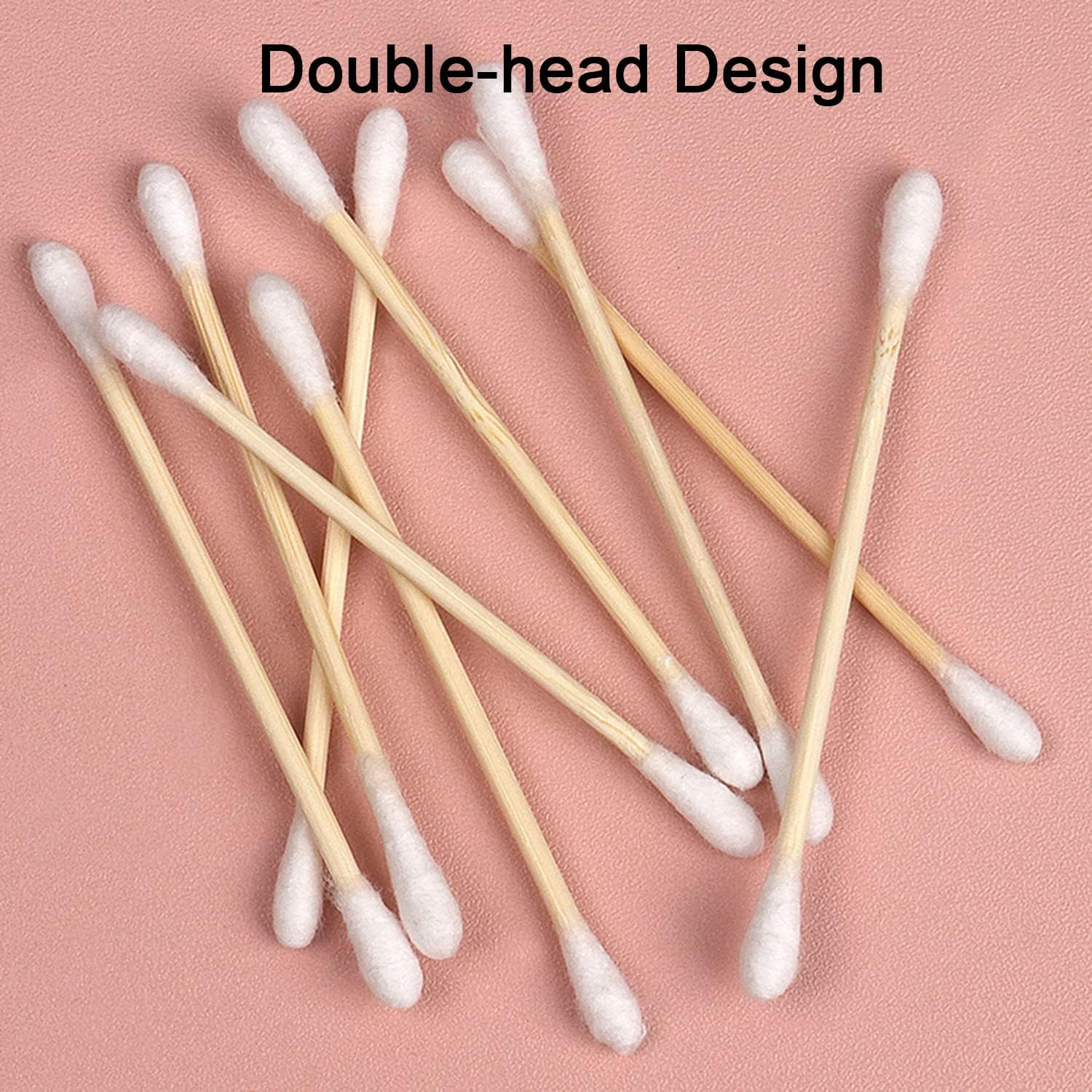 200 Bamboo Cotton Buds, Biodegradable Environmental Friendly Plastic Free Baby Safety Cotton Swabs for Makeup, Cleaning image number 1