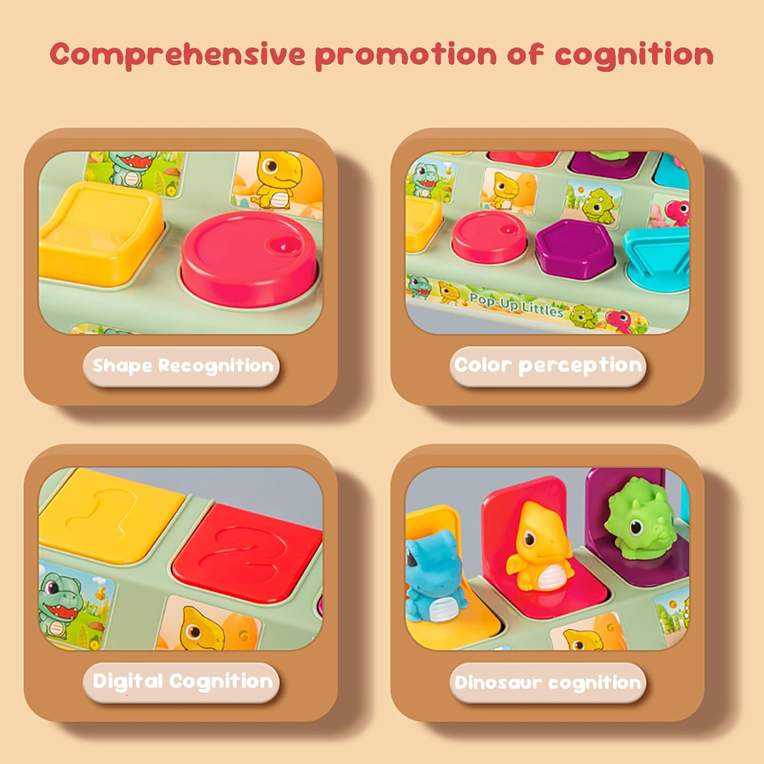 Baby Pop up Montessori Toy, Interactive Cause and Effect Animal Game for Toddlers 1-2, Hide & Seek Learning Pop-Up Toy, Educational Development Gift for Boys & Girls image number 5