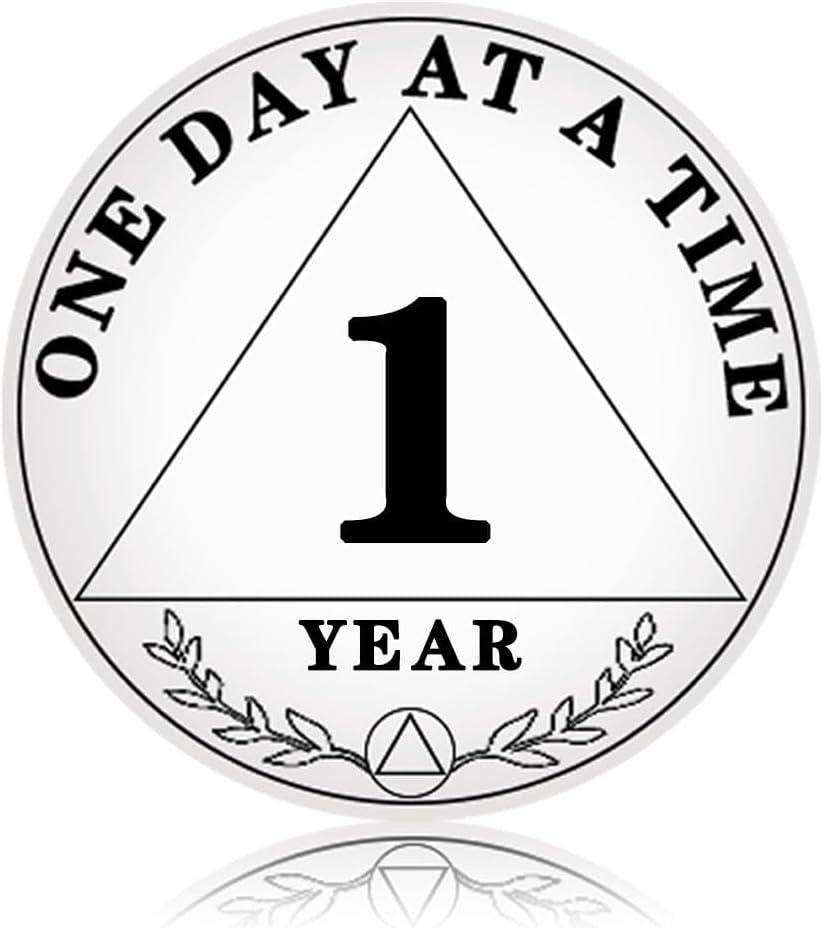1 Year Sobriety Chip, One Day at a Time AA Chips and Medallions - Sobriety Recovery Coin Sober Token for Alcoholics Anonymous Recovery Sobriety Gifts image number 6