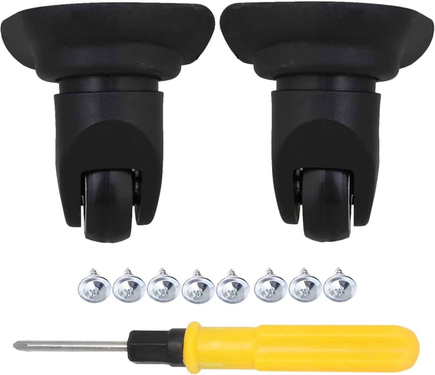 Mxfans 10 X 9.3 X 4.8 Cm W013 Rotating Spinner Left and Right for Luggage, Suitcase, Wheels, DIY Replacement, Black image number 2