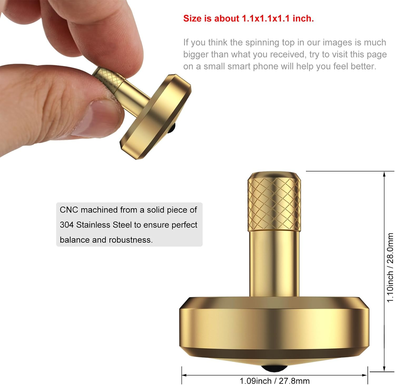 Djuiinostar Spinning Top: Long Lasting (5-8 Minutes), with Glass Base (Diameter: 3.15"; Focal Length: -30Cm; Edge Polished) and Carry Case, CNC Machined, Time Killer, EDC Desk Toy, Fancy Gift DST-820B image number 2