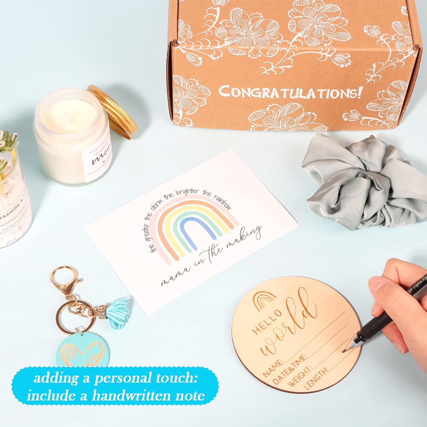 New Mom Gifts Box, Pregnancy Gifts for Expecting Mom, Basket for Girls Boys, Postpartum Gifts for First Time Moms, Cool Gifts for New Mom after Birth, New Mom Care Package after Baby