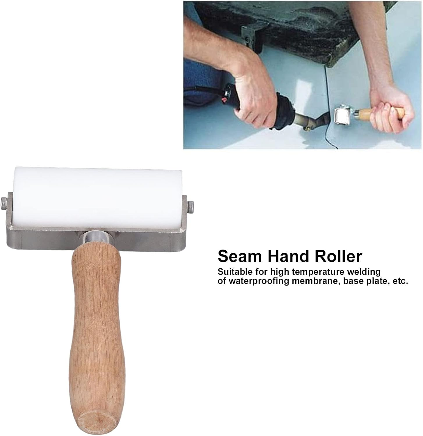 Seam Roller, Silicone Hand Roller, 90Mm/3.5In Professional Silicone Pressure Roller High Temperature Resistant Seam Hand Roller Roofing PVC Welding Tool, Silicone Roller image number 4