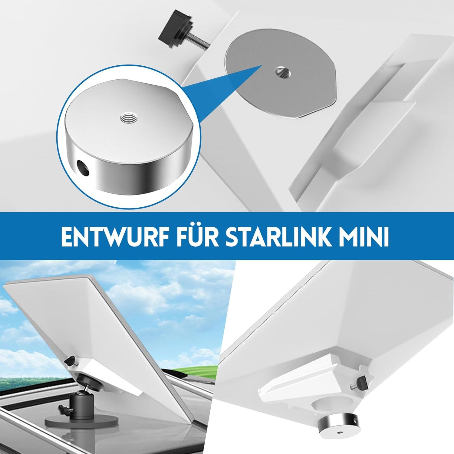 LOMGDOVC Starlink Mini Aluminum Alloy Tripod Adapter 1/4"-20 Thread Compatible with Standard Tripods, Ideal for Motorhome, Outdoor, Camping image number 2