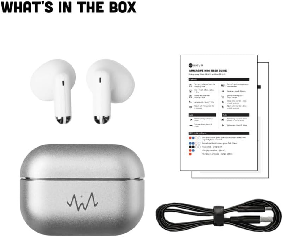 Wave Audio True Wireless Earbuds Immersive Mini - Silver image number 5