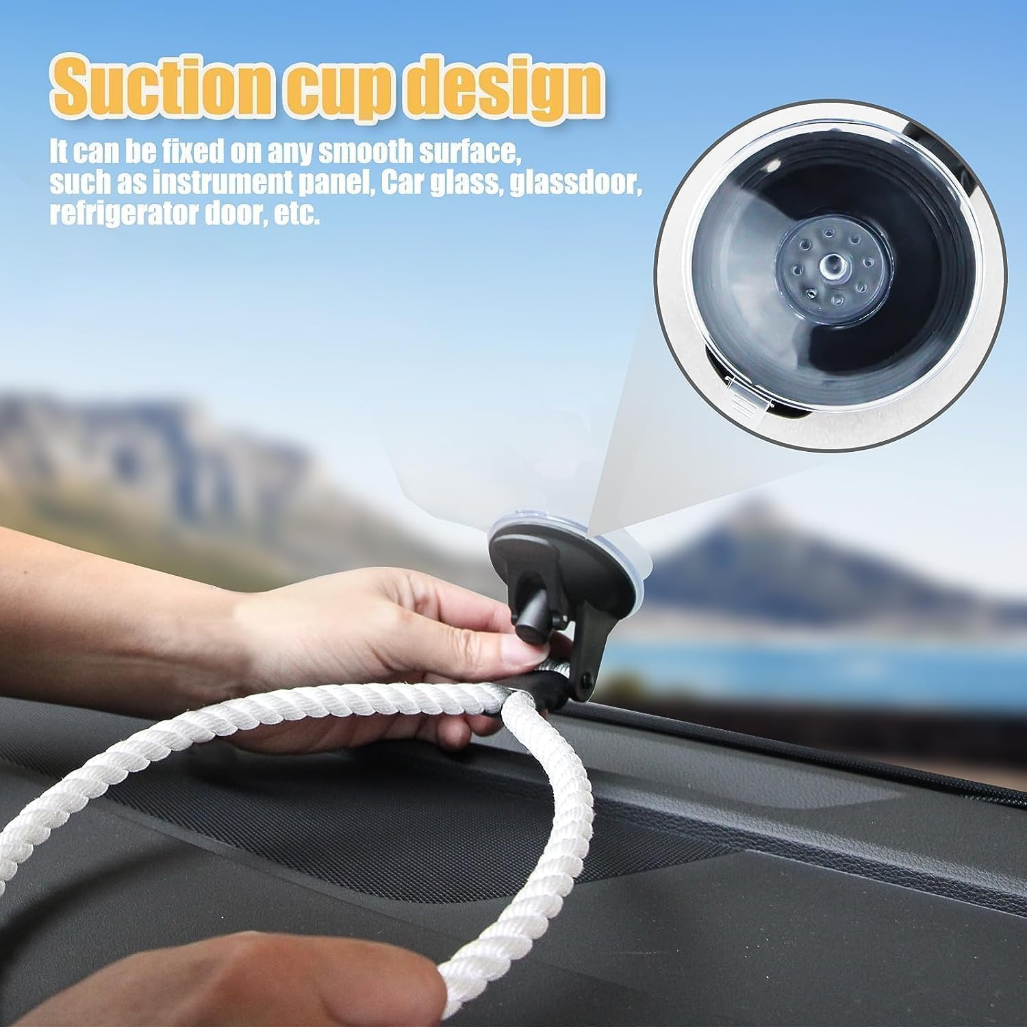 Cowboy Hat Holder Rack with Suction Cup for Vehicles, Keeps Hat Securely on Dash, Universal Interior Accessory for Trucks, Suvs, Cars - Black image number 3