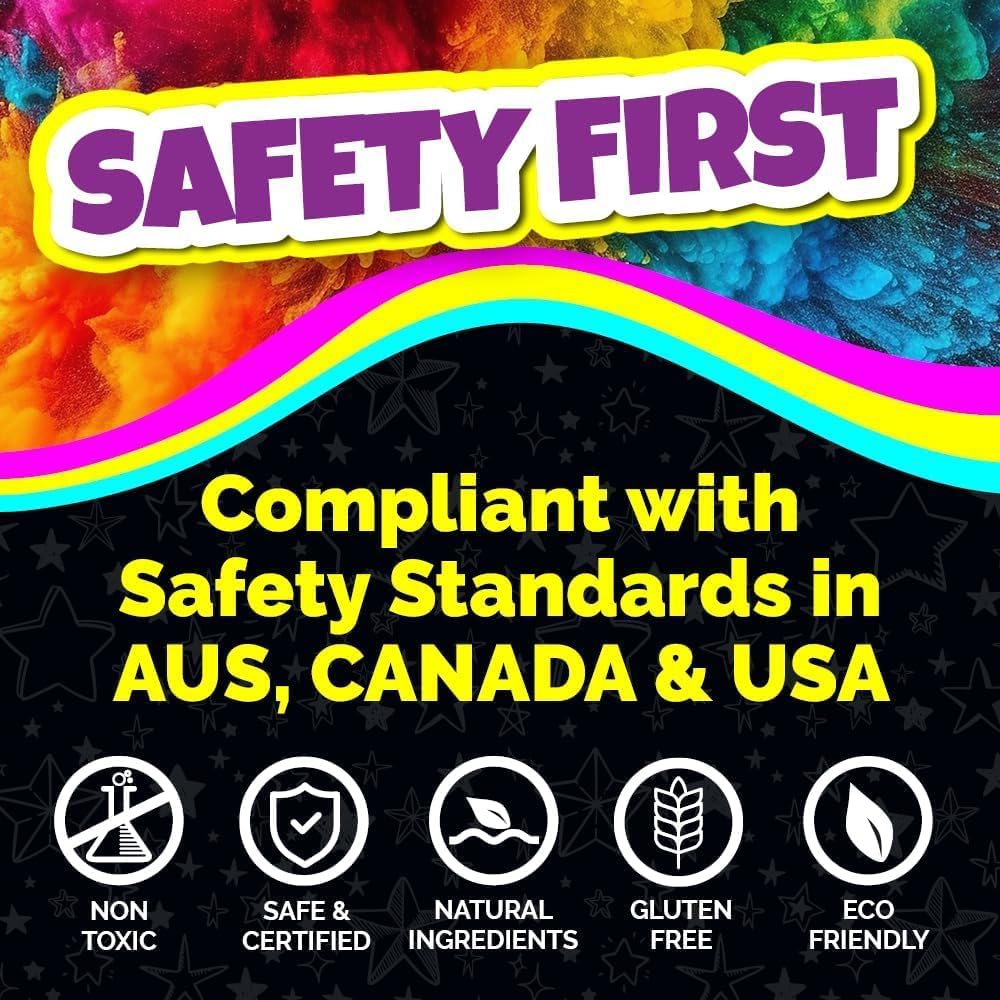 Holi Colour Powder 7Kg Bottle Pack - 14 X 500G Powder Bottles for Fun Runs, Colour Wars, Holi Festivals & Parties. Made from Natural Ingredients - Non-Toxic & Gluten-Free. image number 4