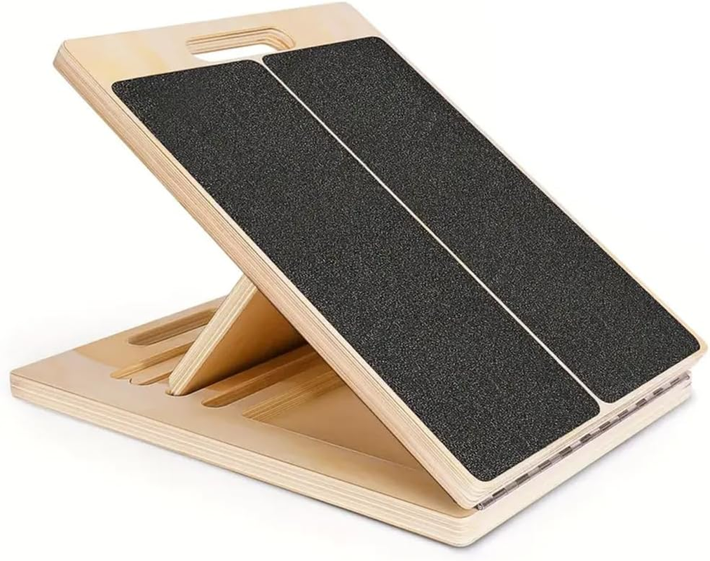 TOMVAES Professional Wooden Slant Board, Adjustable Incline Board and Calf Stretcher, Stretch Board - Extra Side-Handle Design for Portability,40 * 30 * 4Cm,5 Positions image number 4