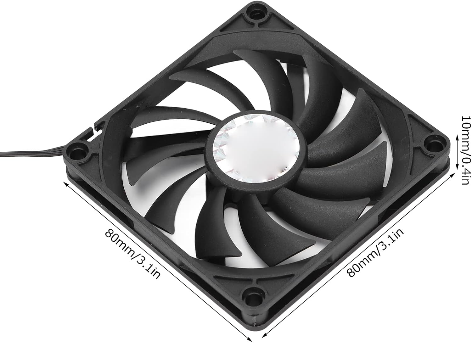 TOPINCN Quick Heat Dissipation PWM Cooling Fan Ultra Thin Chassis Fan for Computer Cases 80 X 80Mm Abssize image number 2