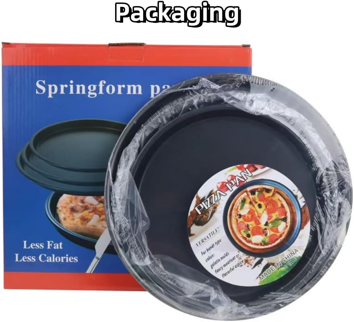 Pizza Pan Set 3-Piece, 24Cm/26Cm/29Cm Pizza Pan for Oven, Non-Stick Pizza Tray, round Steel Pizza Pans - Dishwasher Safe, Premium Bakeware for Home Cooking image number 2