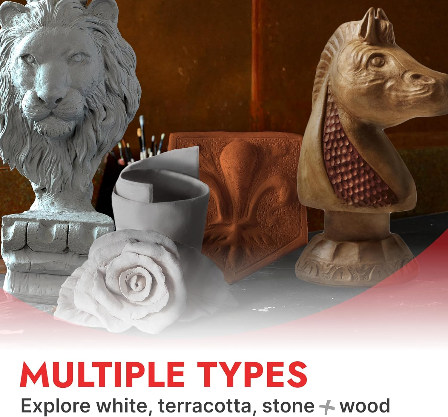 DAS Air-Hardening Modeling Clay, 2.2 Pound Block, Terra Cotta Color (387600), 23.9 X 10.1 X 3.3 Cm image number 3