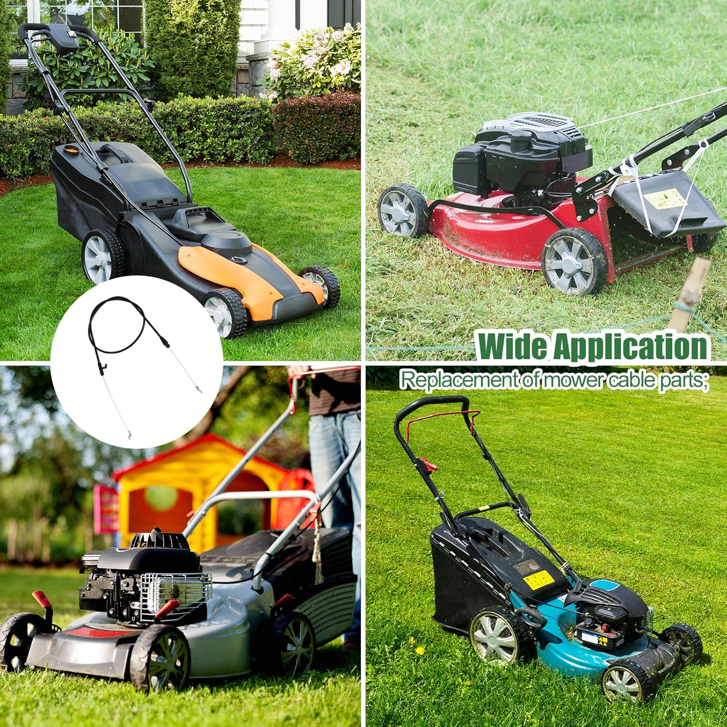 Gosknor 51 Inch 946-04661A Control Cable for 21 Inch Self-Propelled Gas Push Mower Compatible with Troy Bilt TB110 TB230 Craftsman MTD Yard Machine, 746-04661A Lawn Mower Throttle Cable Replacement image number 3